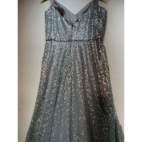 Morilee By Madeline Gardner Formal Evening Gown Size 8 Silver Wedding Bridesmaid - Picture 14 of 15